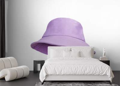 purple bucket hat isolated on white background Wall mural