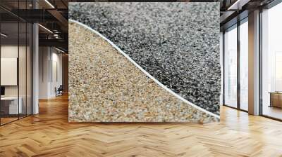 gravel surface texture background, two difference color, dark and gold, yin-yang concept Wall mural