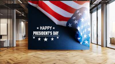 Presidents day celebrate on america flag background Wall mural