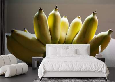 Raw Organic Bunch of yellow Bananas Ready to Eat Wall mural