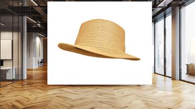 vintage straw hat isolated PNG transparent Wall mural