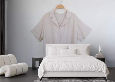 linen shirt on hangers Wall mural