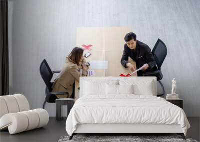 social and business distancing. Wall mural