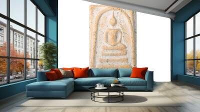 Amulets, Macro  Thai buddha amulet    isolated on white background. Wall mural