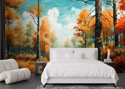 Scenic Forest Path Wallpaper Wall mural