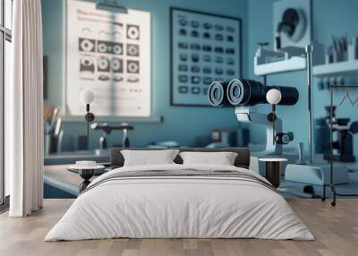 Ophthalmologist Equipment in Examination Room Wall mural