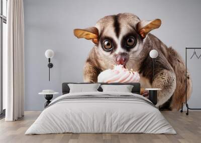 Slow Loris Indulging in a Cake Treat Wall mural