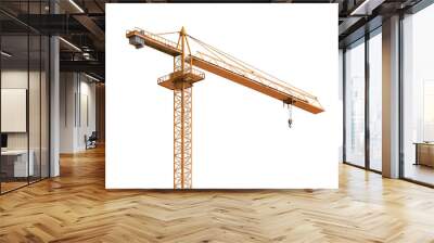 Construction Crane isolated or yellow tower crane isolated on transparency background. Wall mural