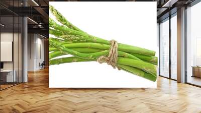 Fresh green asparagus or bunches of green asparagus isolated. Png transparency Wall mural