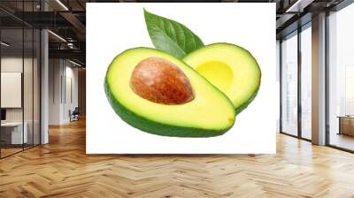 Half of fresh avocado isolated. PNG transparency Wall mural