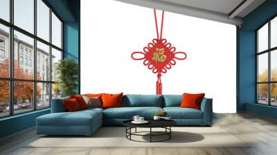 traditional chinese new year decoration knots or chinese knot with oriental ancient style. Wall mural