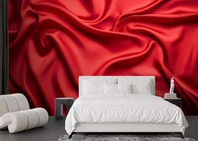 Bold Crimson Red Fabric Background for Impactful Design Wall mural