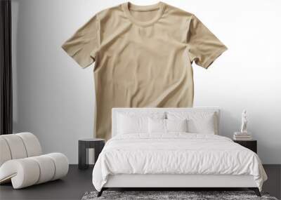 Blank beige t shirt isolated on transparent background Wall mural