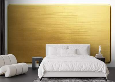 Golden rectangular plaque isolated on white background Wall mural