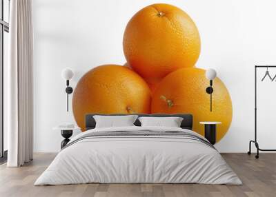 Orange isolated on transparent background Wall mural