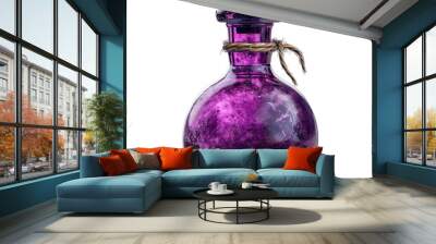 Purple potion bottle isolated on transparent background Wall mural