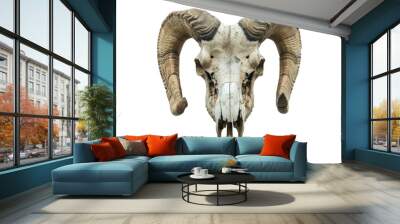 Skull of sheep isolated on transparent background Wall mural