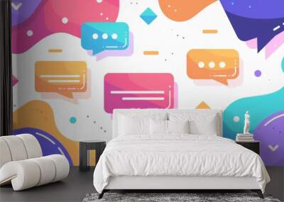 Colorful illustration of theme options for Chat, suitable for branding and design use. Wall mural