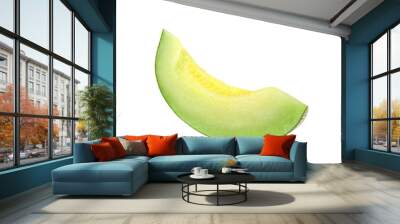 Slice of cantaloupe melon isolated on transparent background. PNG Wall mural