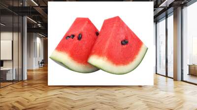 Slices of watermelon isolated on transparent background. PNG Wall mural