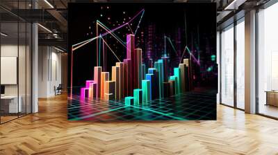 abstract colorful chart business graphs generative ai Wall mural