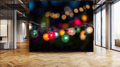 party colorful decorative light bulbs generative ai Wall mural