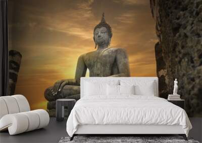 Ancient buddha statue Wall mural