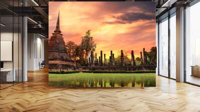 Sukhothai historical park, the old town of Thailand Wall mural