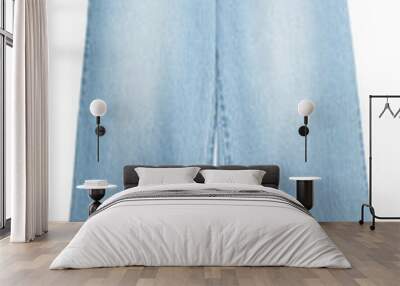 Old fashion are blue jeans isolated on white Wall mural