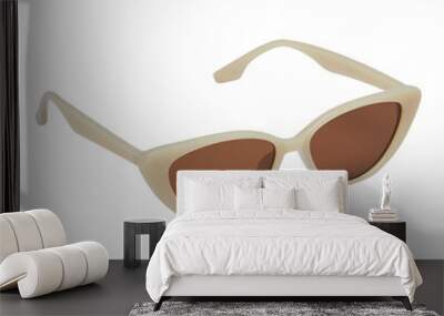 sunglasses brown lens  isolated on white background Wall mural