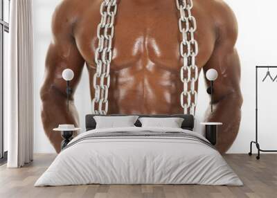 Strong man with chain chest Wall mural