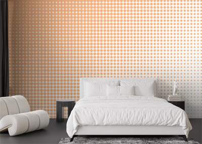 Vertical gradient orange halftone dots background. Pop art template, texture illustration Wall mural