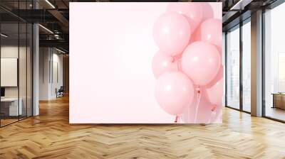 Balloons on pink background Wall mural