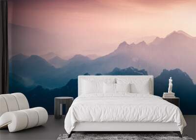 Great wall at sunset Wall mural