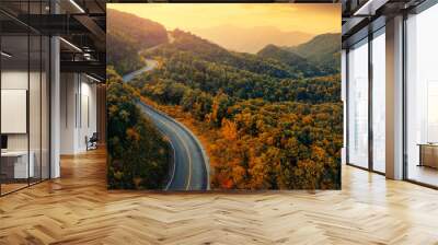 mountain road in the mountains Wall mural