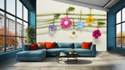 Music notes of flowers Wall mural