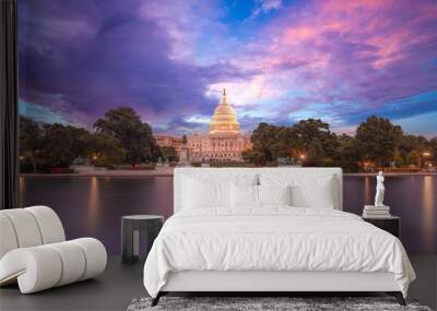 Capitol building sunset congress of USA Washington DC US Wall mural