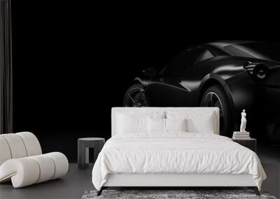 Dark car silhouette 3D illustration Wall mural