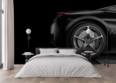 Dark car silhouette 3D illustration Wall mural