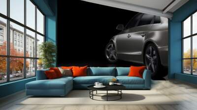 Dark car silhouette 3D illustration Wall mural