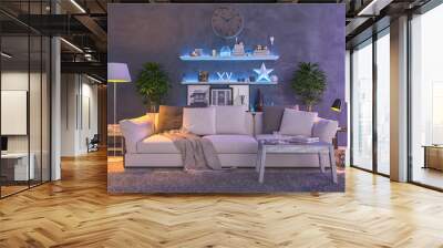 Multi Color interior lights Wall mural