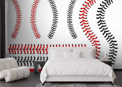 Baseball  Stitches  on a white background , vector design Wall mural