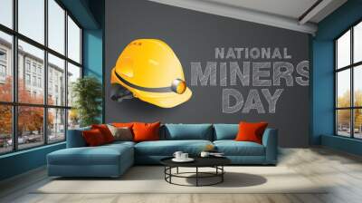 national miners day, work safety, safety equipment  vector design Wall mural