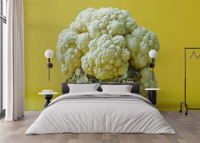 Cauliflower with modern technological elements offering a unique perspective on nature and advancement Wall mural