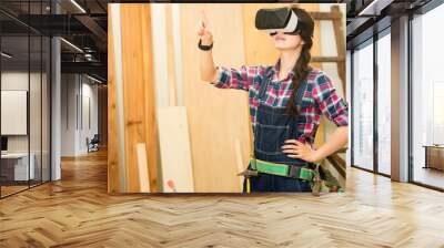 woodworker touch screen with VR device Wall mural