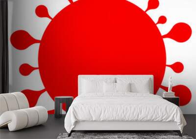 red corona virus design vector isolated on white background Wall mural