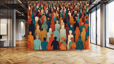 Global Population: People from different cultures, backgrounds, and ages, Diverse Faces and Richness and diversity of the global population. - World Population Day Reflection.
Cultural Diversity Wall mural