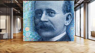 Norwegian scientist Kristian Birkeland (1867 - 1917)  Portrait from Norway 200 Kroner 2006 Banknotes.. Wall mural