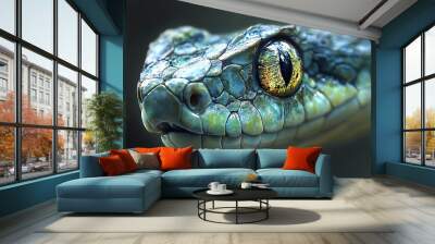 Artistic view of a snake s eye with tear ducts, Snake Lacrimal System, adaptation to land environments Wall mural