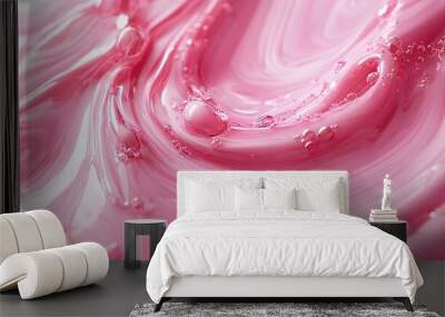 Mesmerizing Swirls of Strawberry Milk a Visually Delightful Abstract Pattern Wall mural